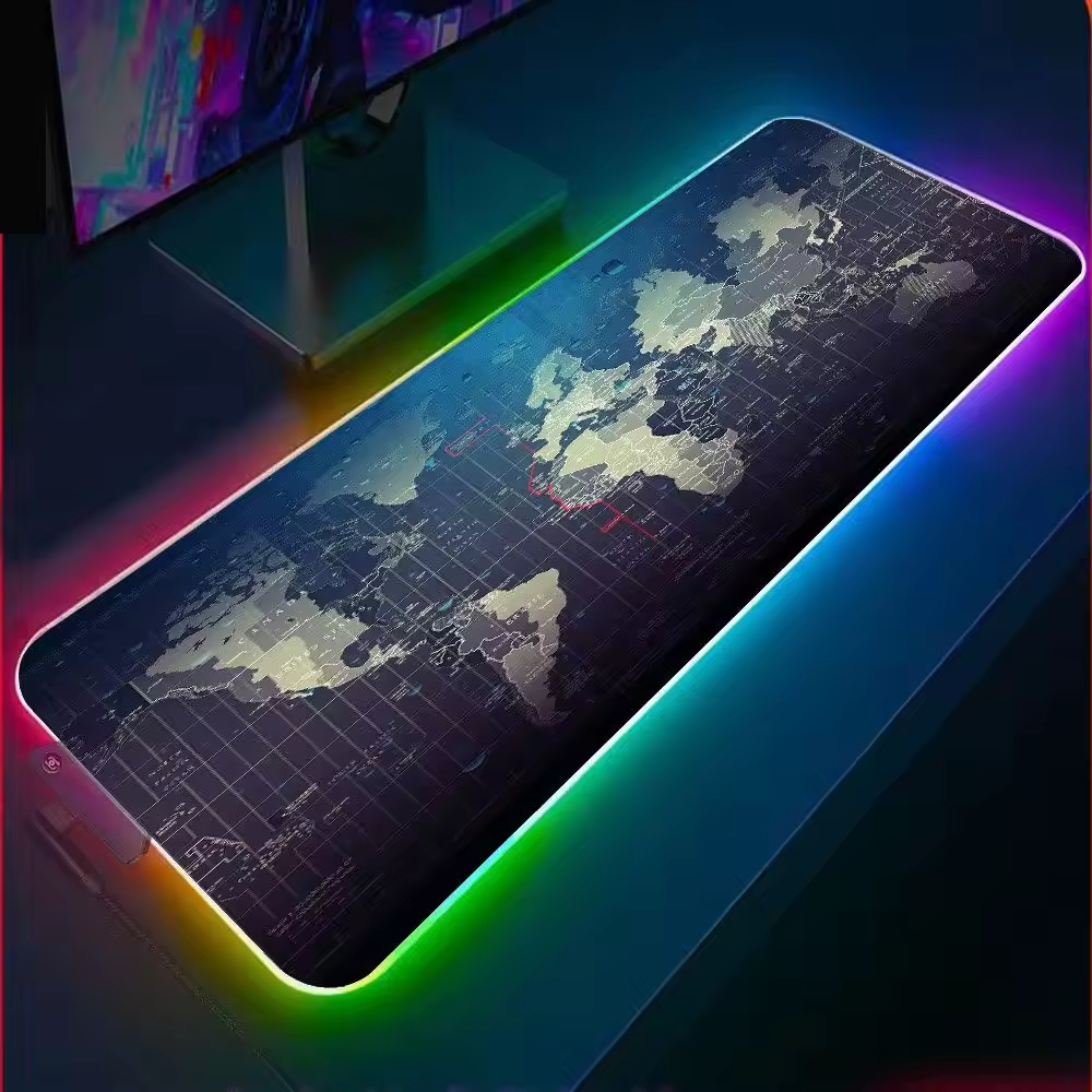 Non-Slip Rubber Base Custom Gaming Lighting Wireless RGB Mouse Pad LED Mousepad for 2024