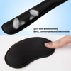 Black Memory Foam Wrist Support Office Keyboard Hand Rest Mouse Pad Set