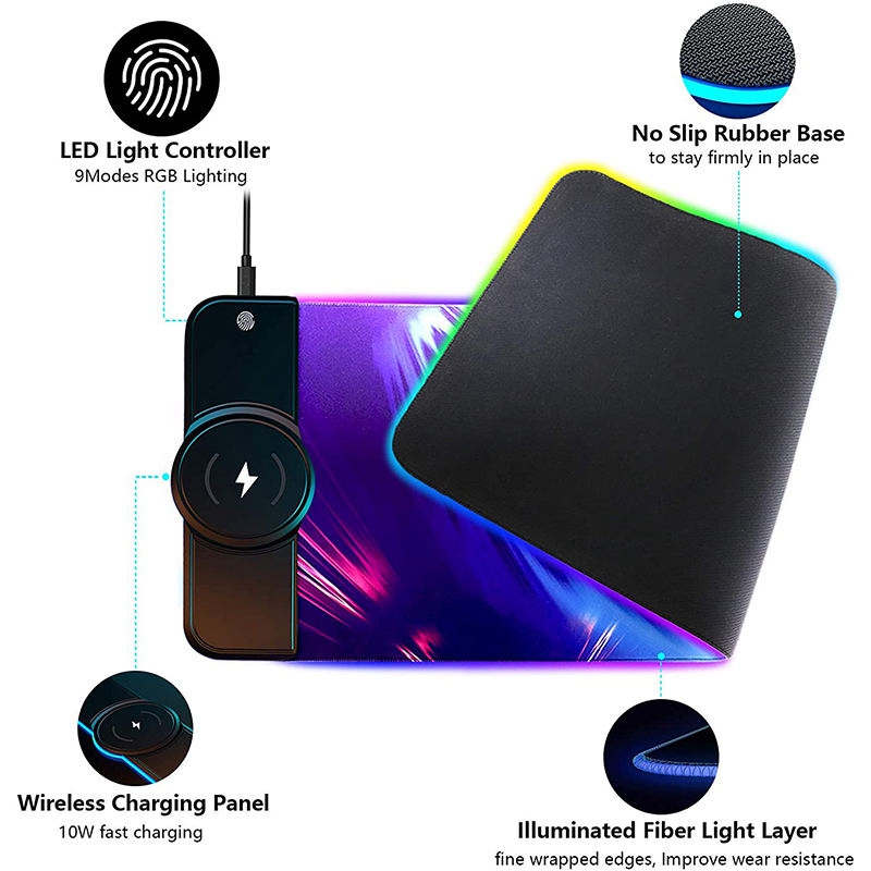Natural Rubber Large Custom Sublimation Gaming Led Rgb Mouse Pads