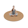 Custom Print Organic Non Toxic Natural Rubber Custom Large Round Circle Meditation Cork Yoga Mat