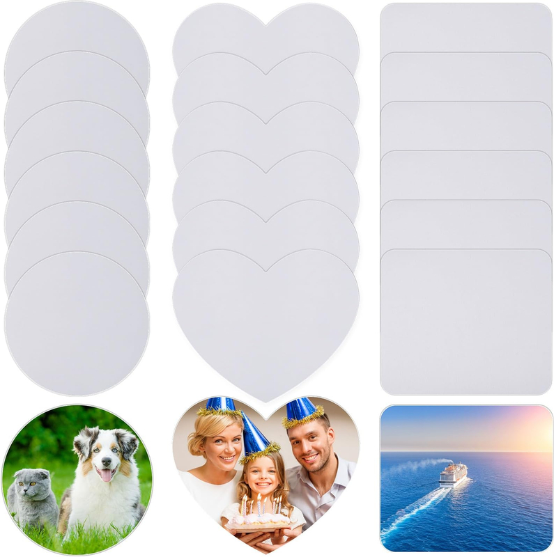 Wholesale Sublimation Mouse Pads Non Slip Rubber Blank Mouse Pad Round Rectangle Heart Shaped White Mouse Pad