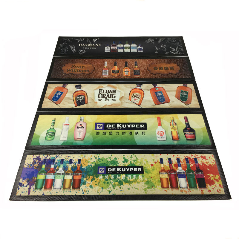 Top Seller Custom Rubber Barmat Branded Nitrile Service Tuborg Bar Mats With Logos