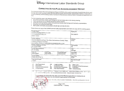 Passed Disney Factory Inspection