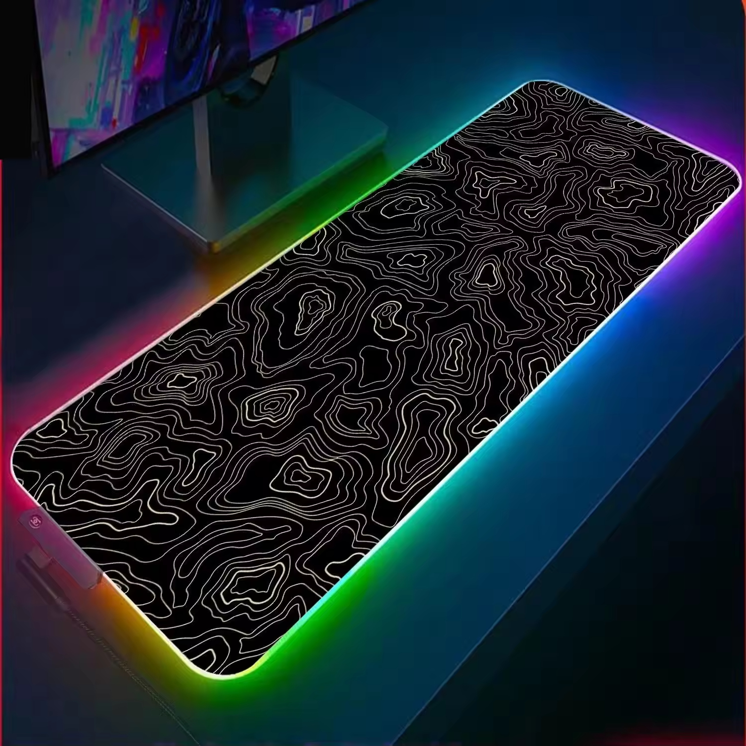 Non-Slip Rubber Base Custom Gaming Lighting Wireless RGB Mouse Pad LED Mousepad for 2024