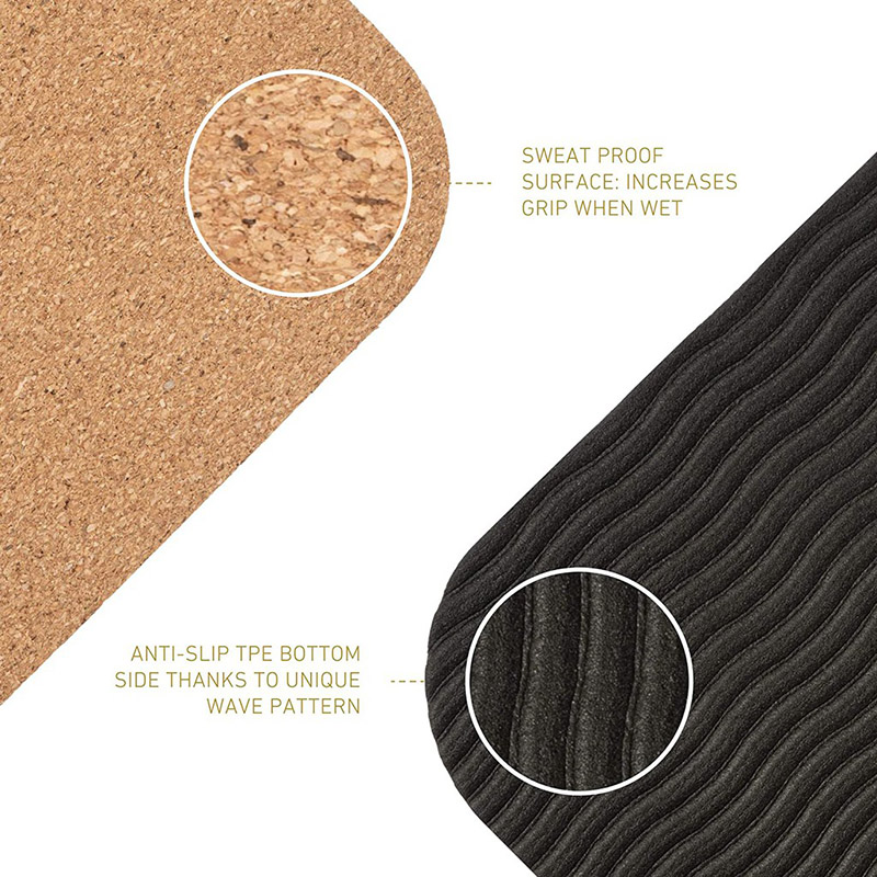 Wholesale Custom Logo Eco Friendly Non Slip Cork TPE Yoga Mat Manufacture