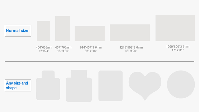 sizes & shapes custom