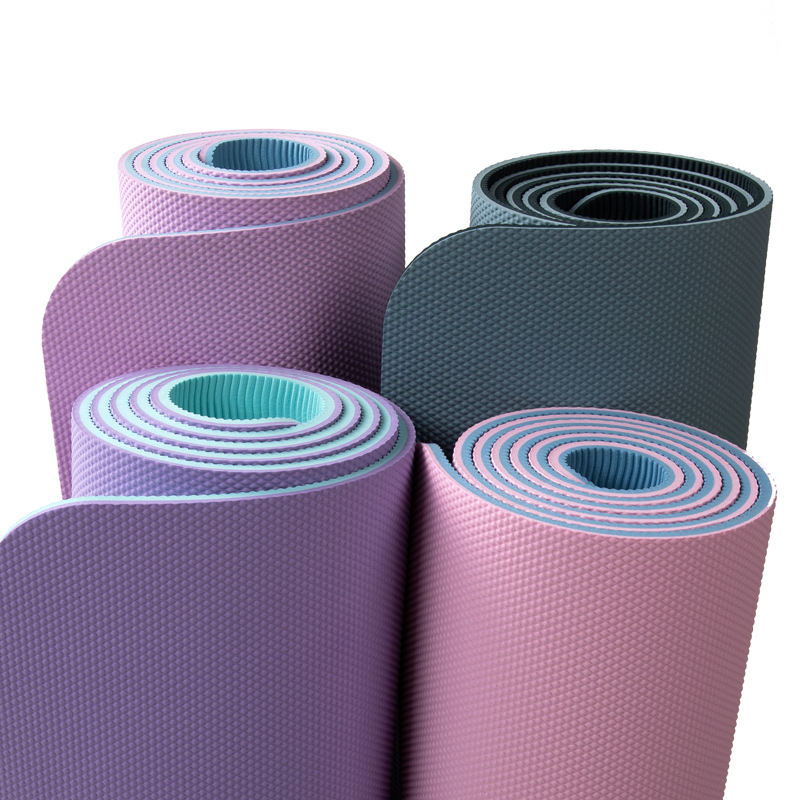 6mm Thick Organic Eco Friendly Non Slip Pilates Fitness Exercise EVA/TPE Yoga Mat
