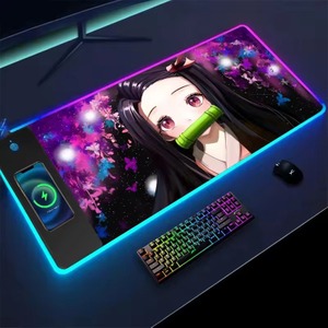 Gaming Mouse Pad With Custom Logo Die Cut Big Large RGB Mouse Pad With Wireless Charger Waterproof Anime Girl Mousepad Mouse Mat