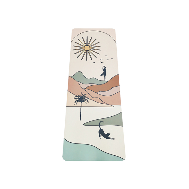 Custom Printed Coloureco Friendly Pu Leather Natural Rubber Yoga Mat