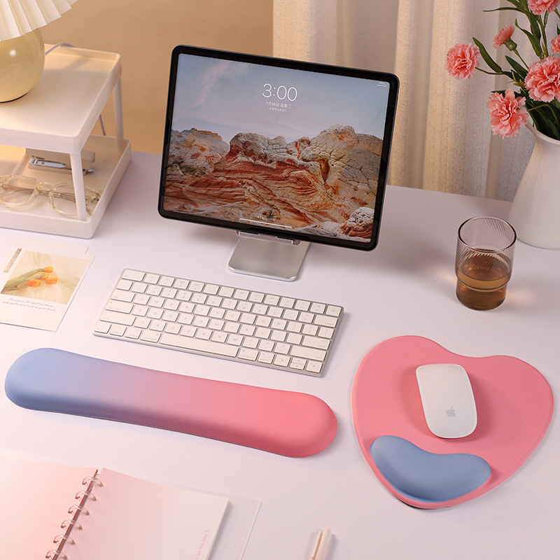 Comfortable Mousepad with Smooth Wrist Rest Surface and Non-Slip PU Base for Pain Relief