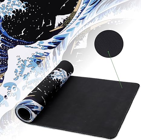 Gaming Laptop Mouse Pad,Sea Wave Big Mice Pads PC Keyboard Waterproof and Non-Slip