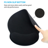 Black Memory Foam Wrist Support Office Keyboard Hand Rest Mouse Pad Set