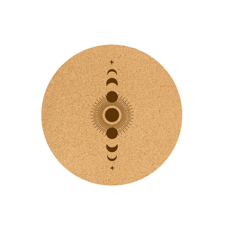 Custom Print Organic Non Toxic Natural Rubber Custom Large Round Circle Meditation Cork Yoga Mat